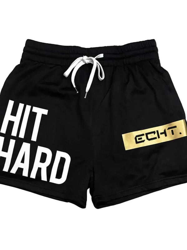 Men's "Hit Hard" Graphic Active Shorts