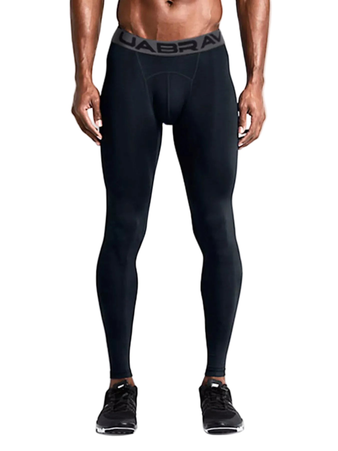 Men's compression training tights with 4-way stretch and quick-dry moisture-wicking fabric